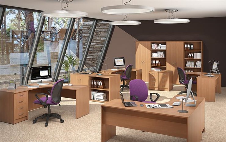 Офисный комплект мебели IMAGO четыре рабочих места, стол для переговоров в Сочи - изображение 2